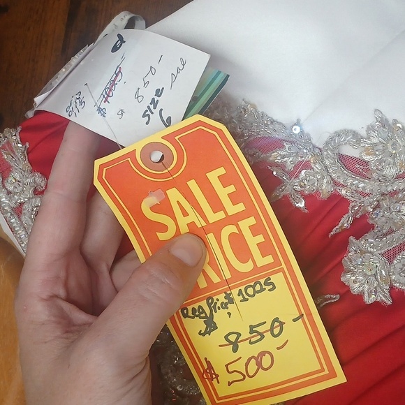 New!! TagsALFRED ANGELO BRIDAL RED SWEETHEARTS ROMANTIC BEADED A LINE DRESS Sz 6 - Picture 12 of 17